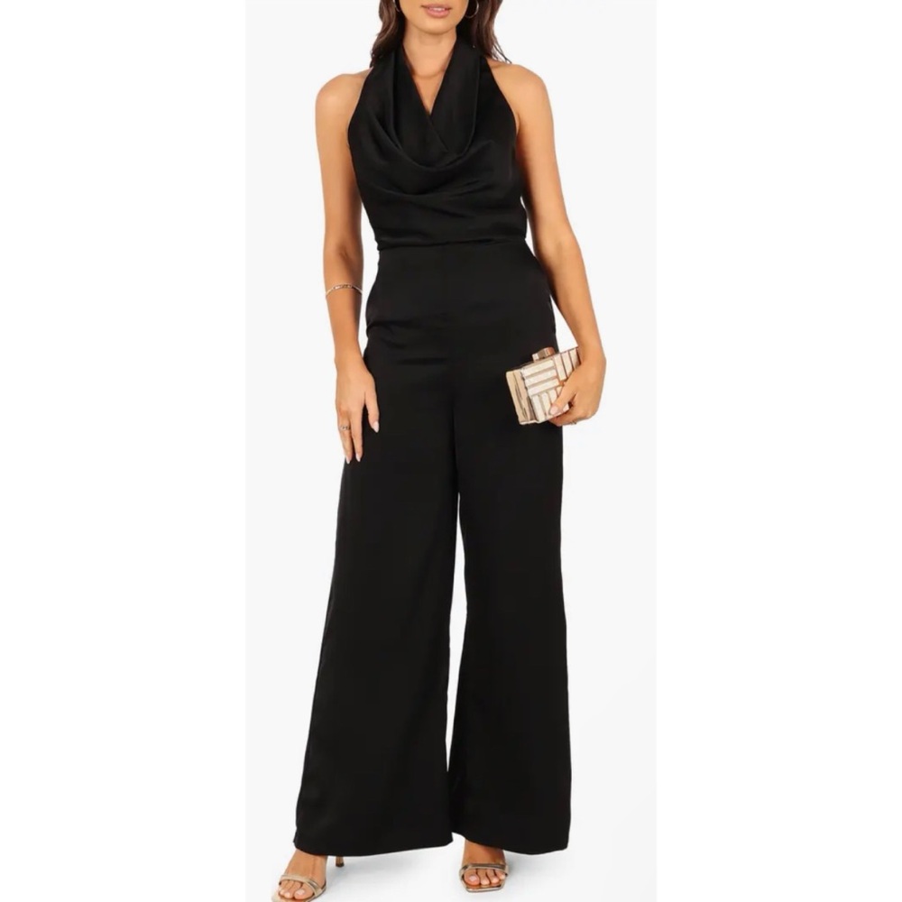 Petal & Pup Elegant Black Halter Jumpsuit